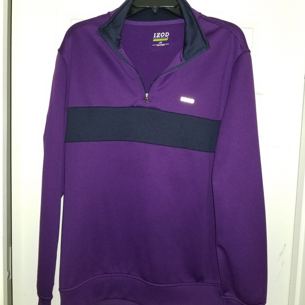 MEN'S IZOD GOLF PULL OVER SIZE LARGE COLOR PURPLE